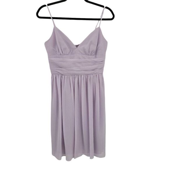 David's Bridal Dress Lilac Sweetheart Spaghetti Strap Fit & Flare Mini Sz 8 - Picture 3 of 10